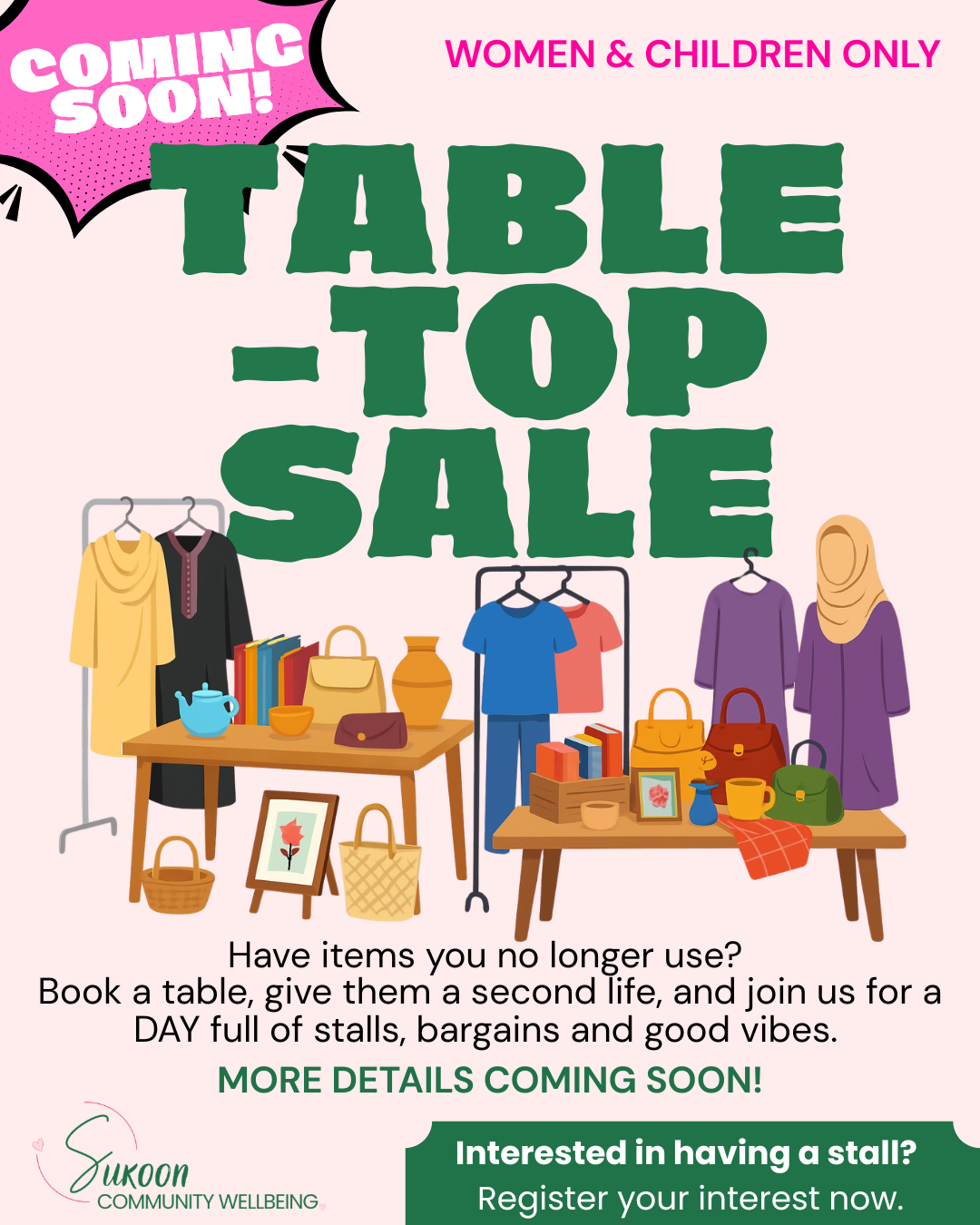 Sukoon car boot event poster